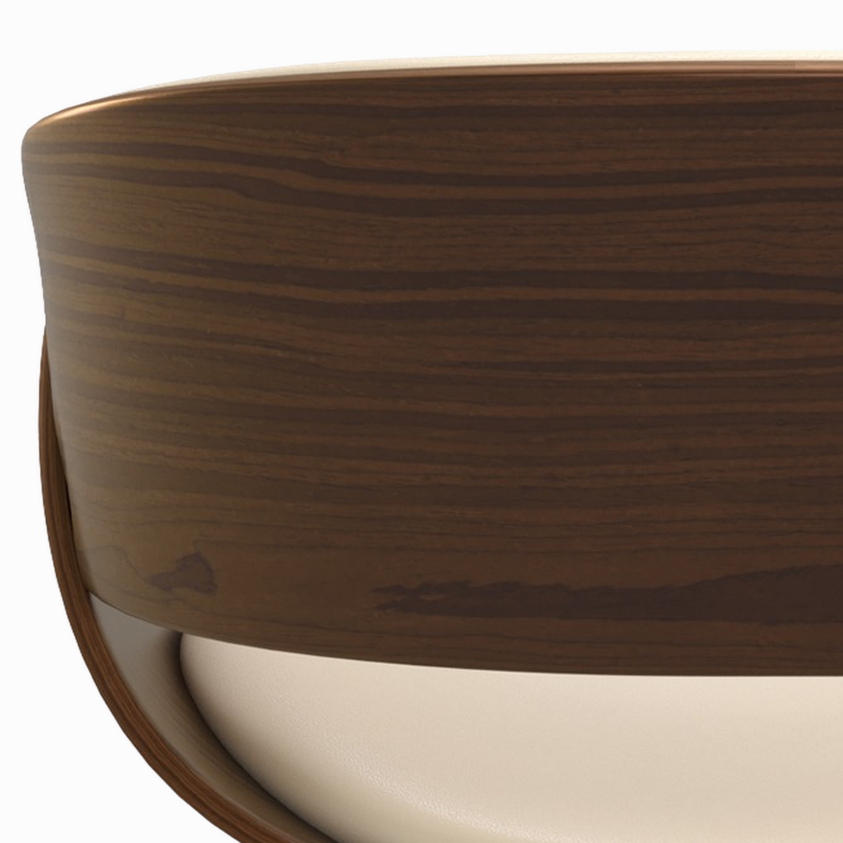 Rendez vous déco Chaise en cuir synthétique beige et bois plaqué noyer - Polo