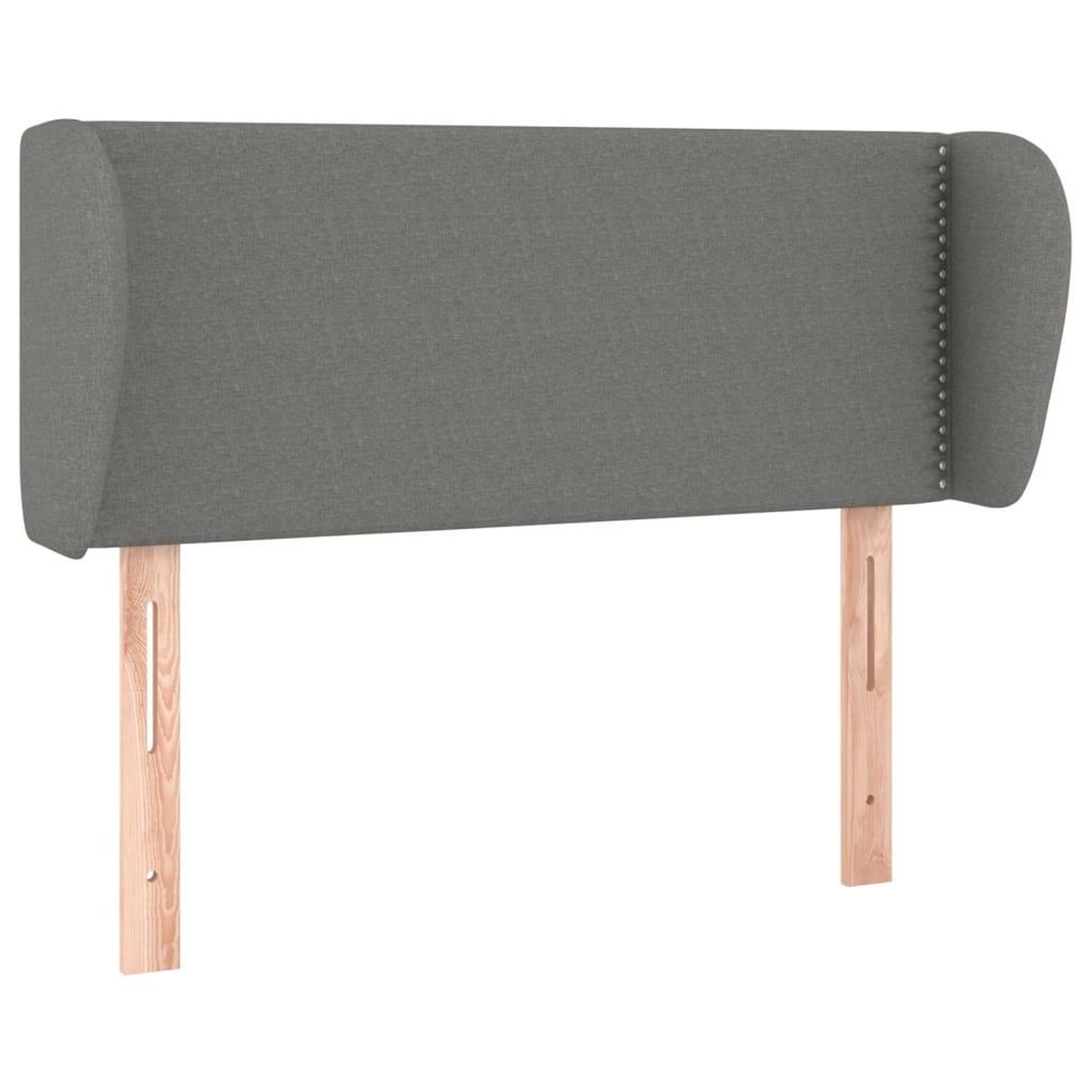 Voir la diapositive 2 : VIDAXL Tete de lit avec oreilles Gris fonce 93x23x78/88 cm Tissu