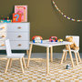 Voir la diapositive 3 : SWEEEK Table carrée enfant avec 2 chaises. pieds en pin. blanc