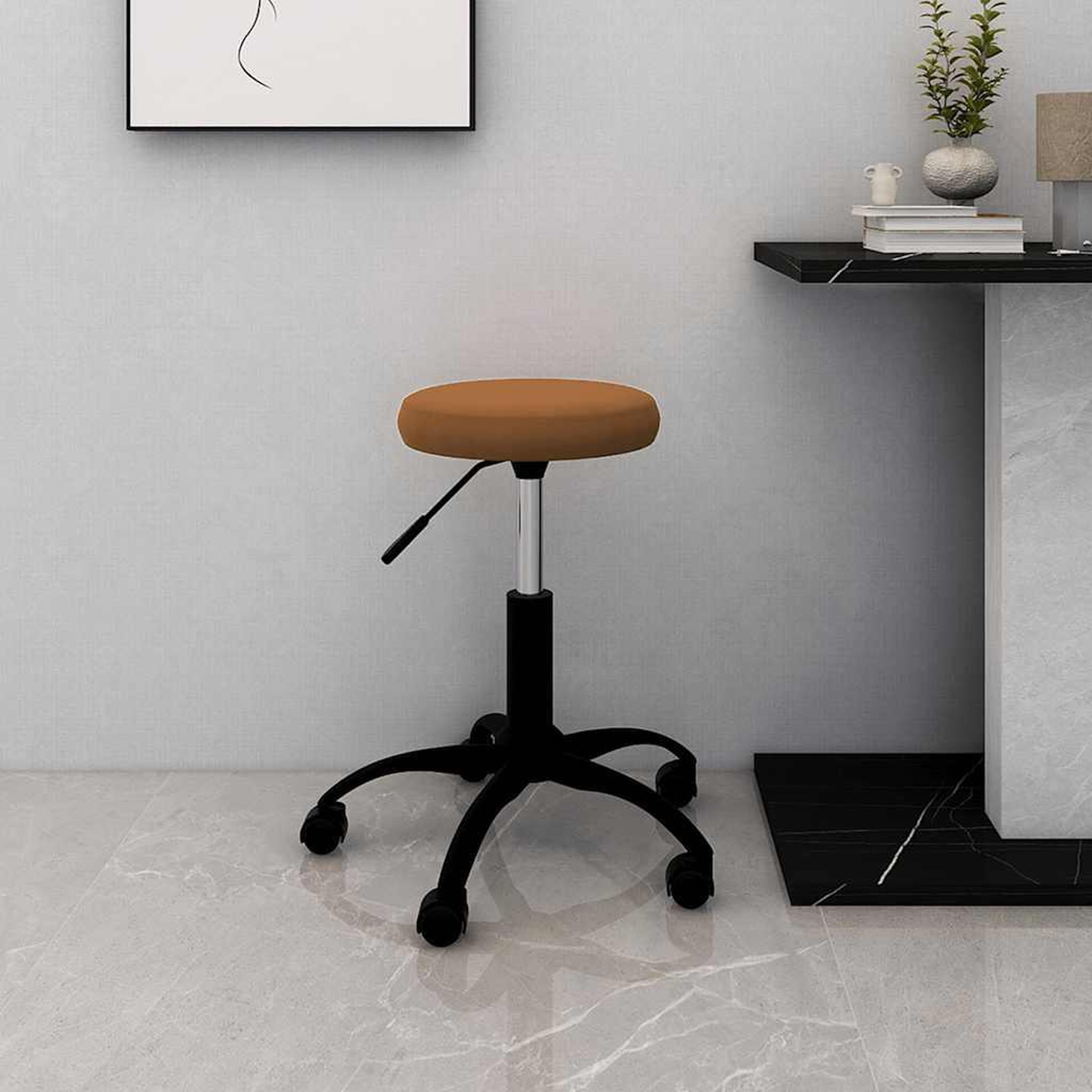 VIDAXL Chaise de bureau pivotante marron velours
