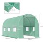Voir la diapositive 3 : OUTSUNNY Serre de jardin tunnel 4,5L x 2l x 2H m châssis tubulaire acier galvanisé renforcé 1,8 cm 6 fenêtres 1 porte vert