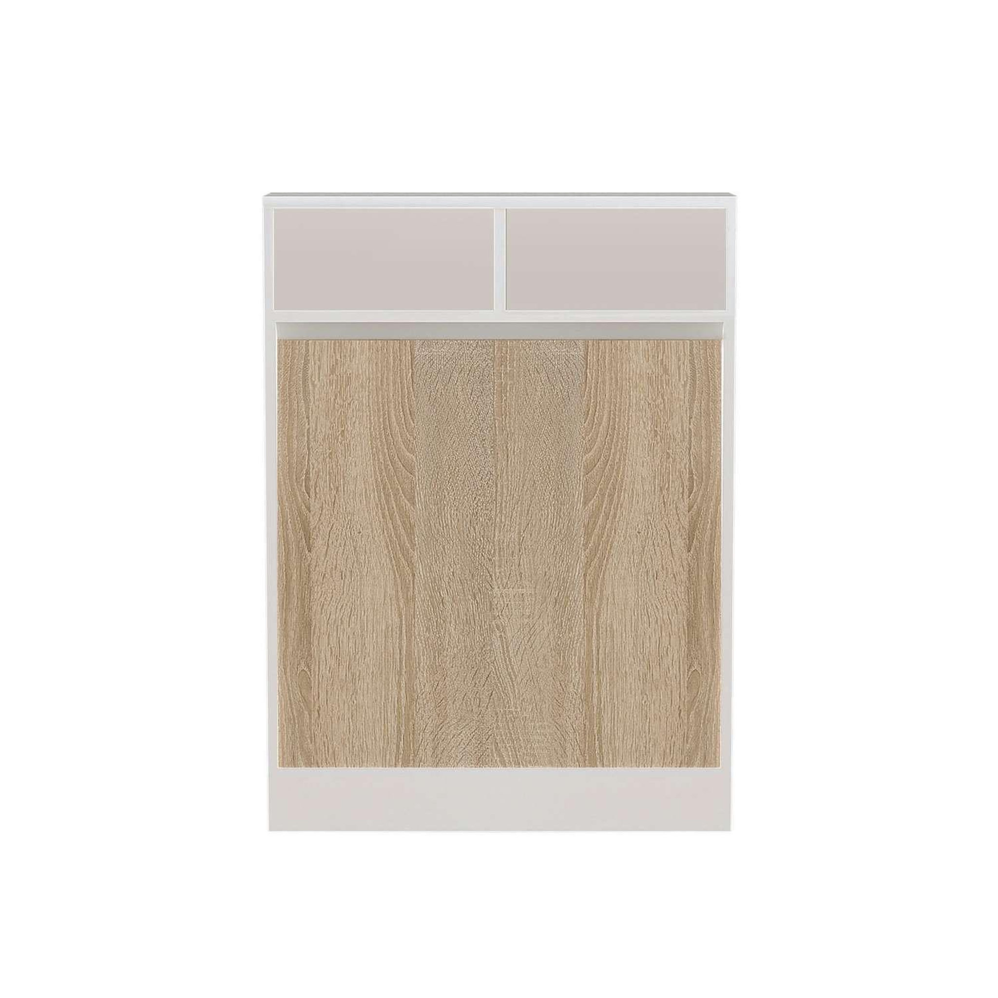 TOILINUX Table pliante aymar en bois - blanc et beige