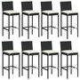 Voir la diapositive 4 : VIDAXL Ensemble de bar de jardin 9 pcs avec coussins noir poly rotin
