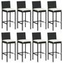 Voir la diapositive 4 : VIDAXL Ensemble de bar de jardin 9 pcs avec coussins noir poly rotin