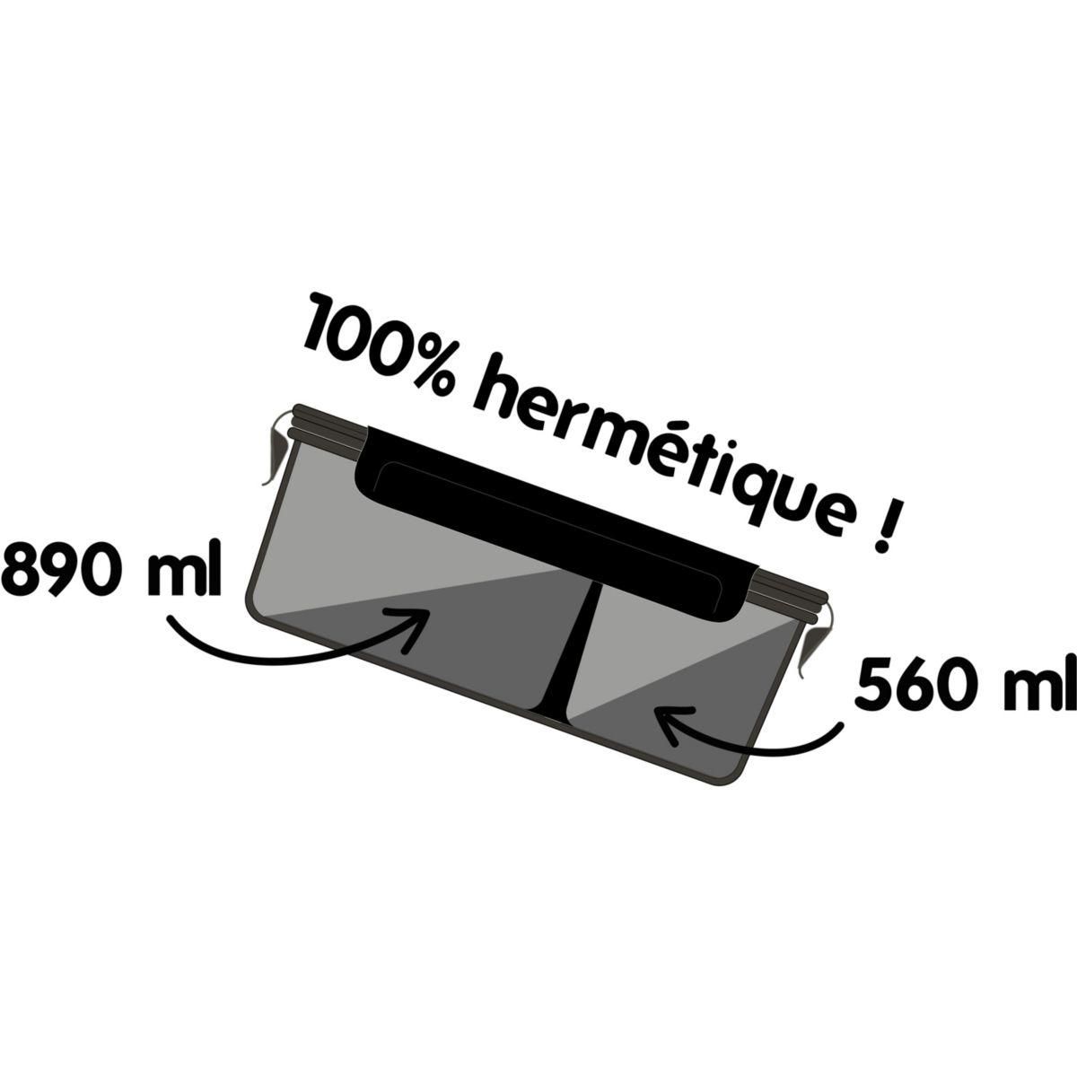 PEBBLY Boîte alimentaire en verre rectangulaire compartiment