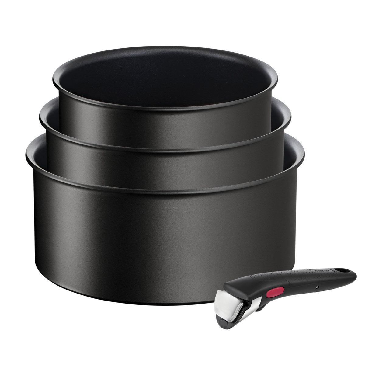 TEFAL Lot de 3 casseroles 16/18/20 cm (1,5/2,1/3L) + 1 poignée INGENIO ECO RESIST