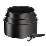 TEFAL Lot de 3 casseroles 16/18/20 cm (1,5/2,1/3L) + 1 poignée INGENIO ECO RESIST