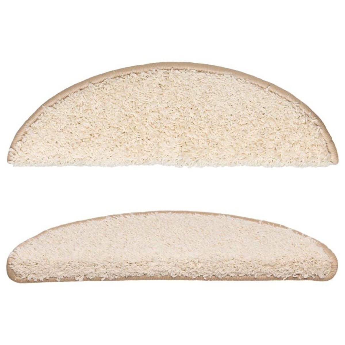 VIDAXL Tapis d'escalier 10 pcs 56x17x3 cm Creme