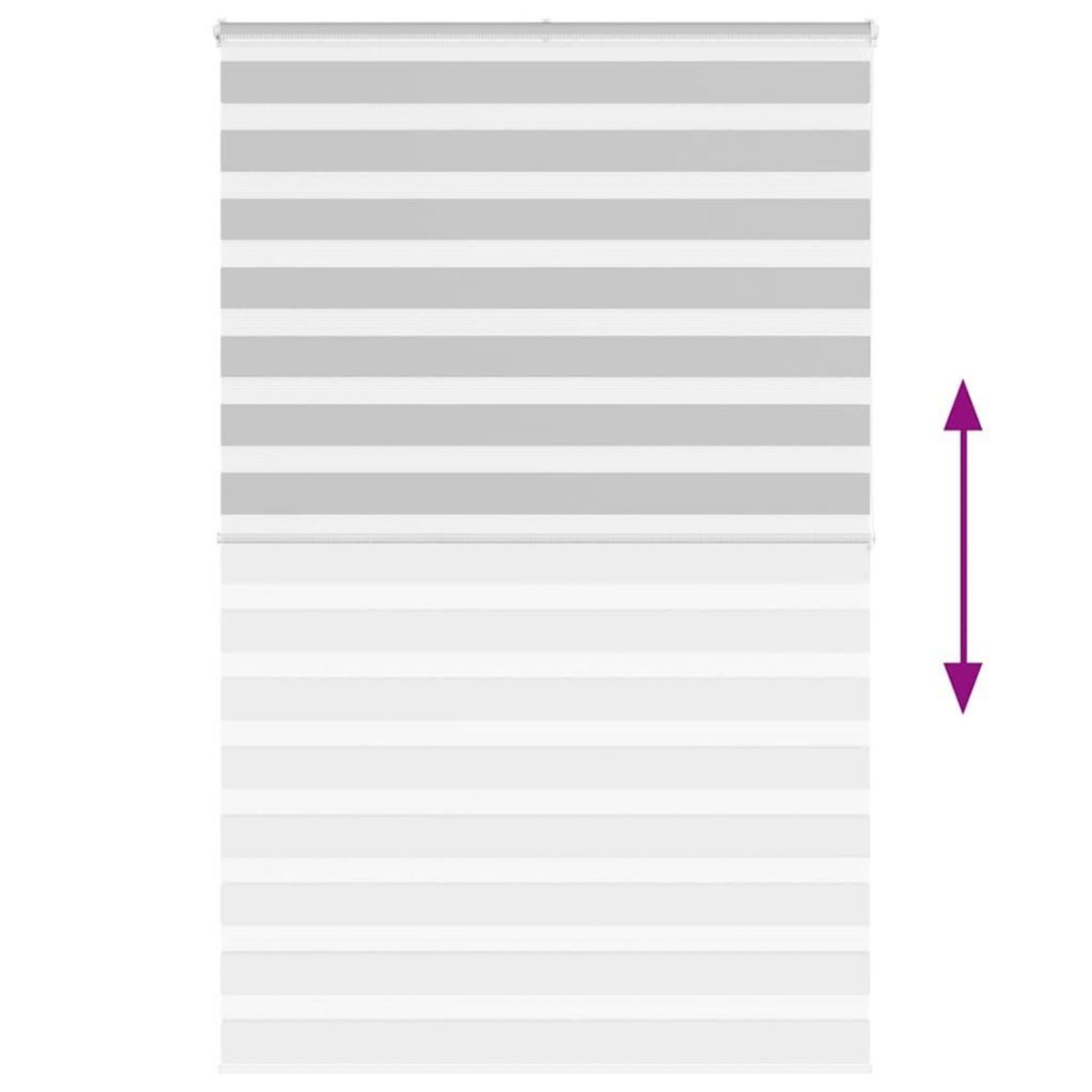 VIDAXL Store zebre gris clair largeur du tissu 135,9 cm polyester