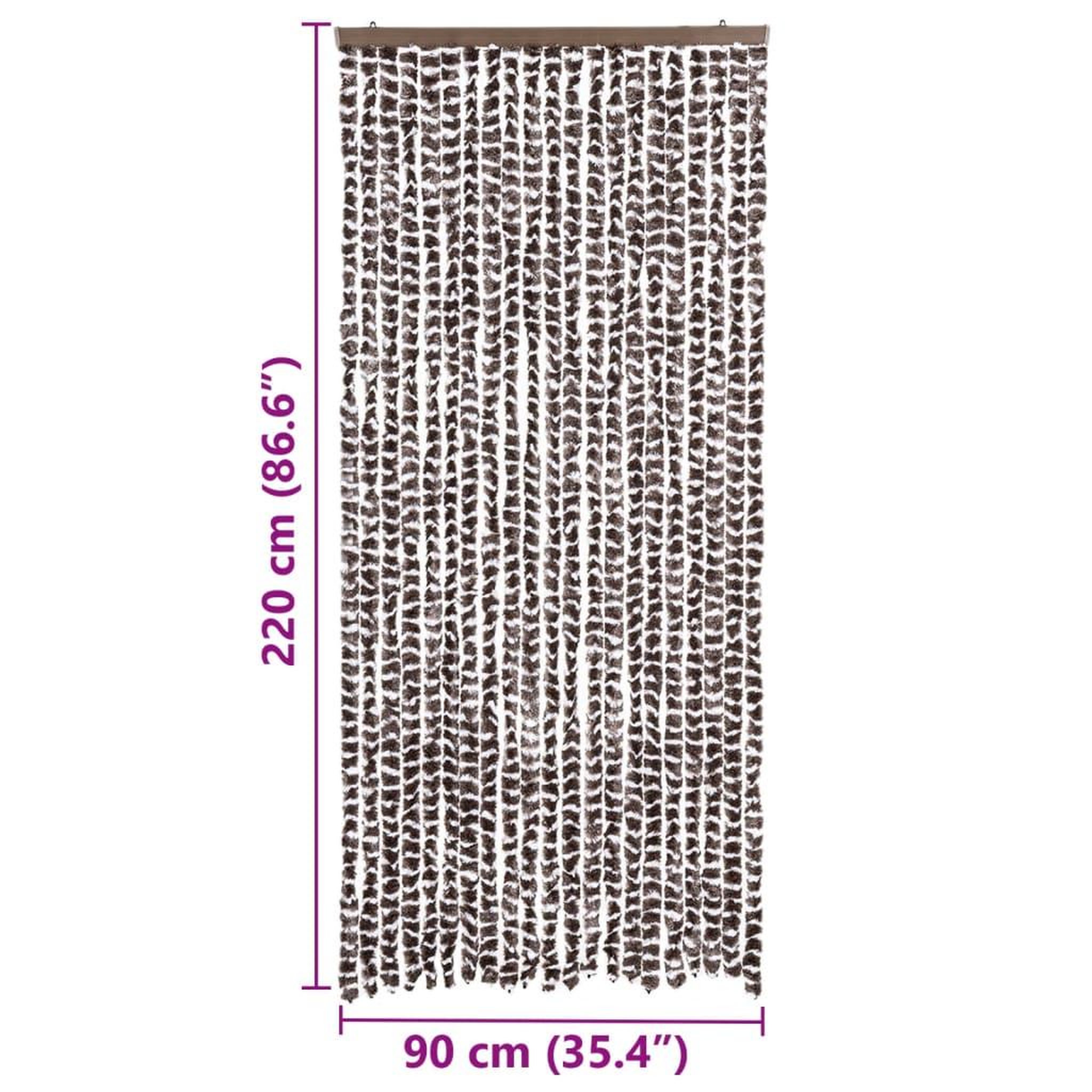Voir la diapositive 6 : VIDAXL Moustiquaire Marron et blanc 90x220 cm Chenille