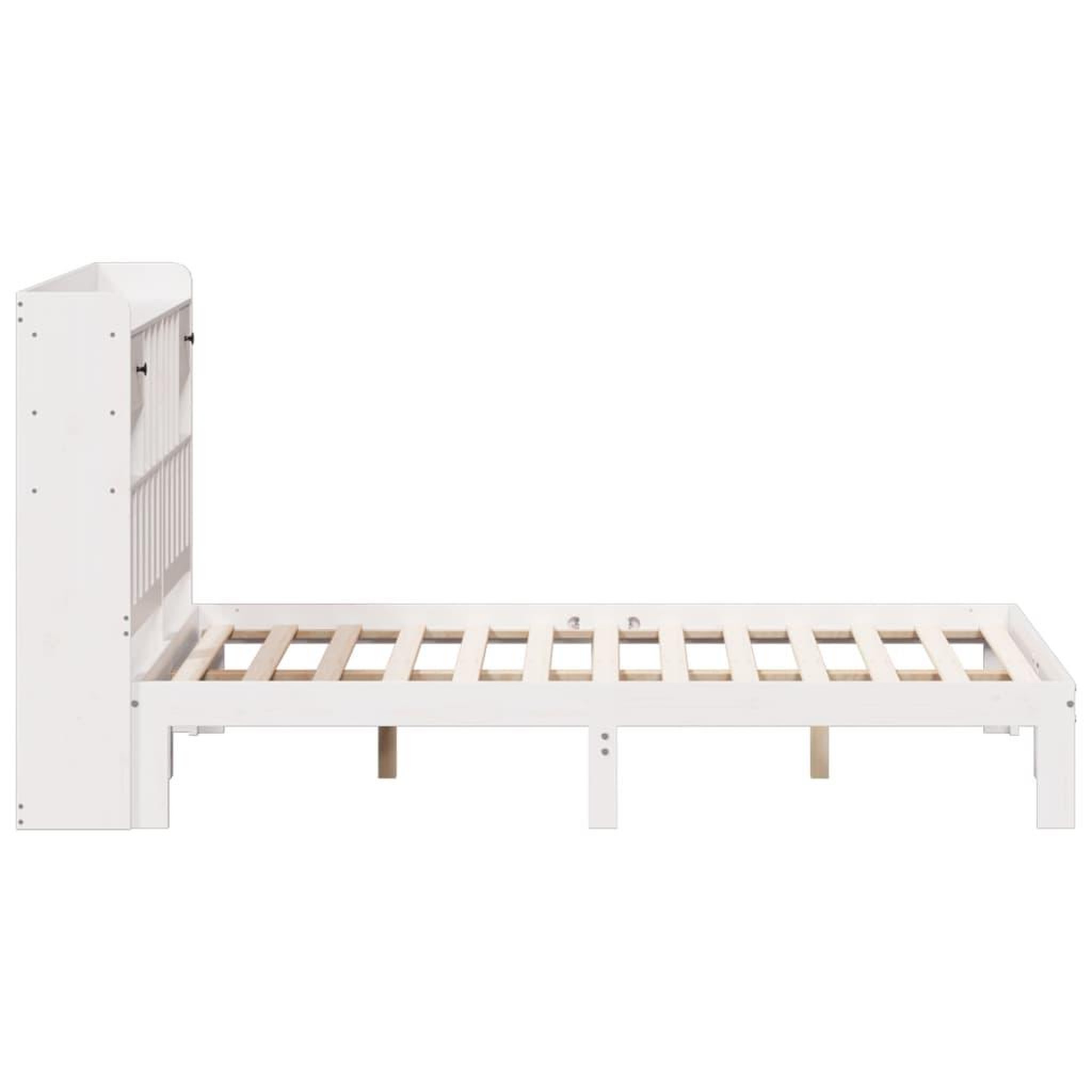Voir la diapositive 5 : VIDAXL Lit bibliotheque sans matelas blanc 140x200 cm bois pin massif