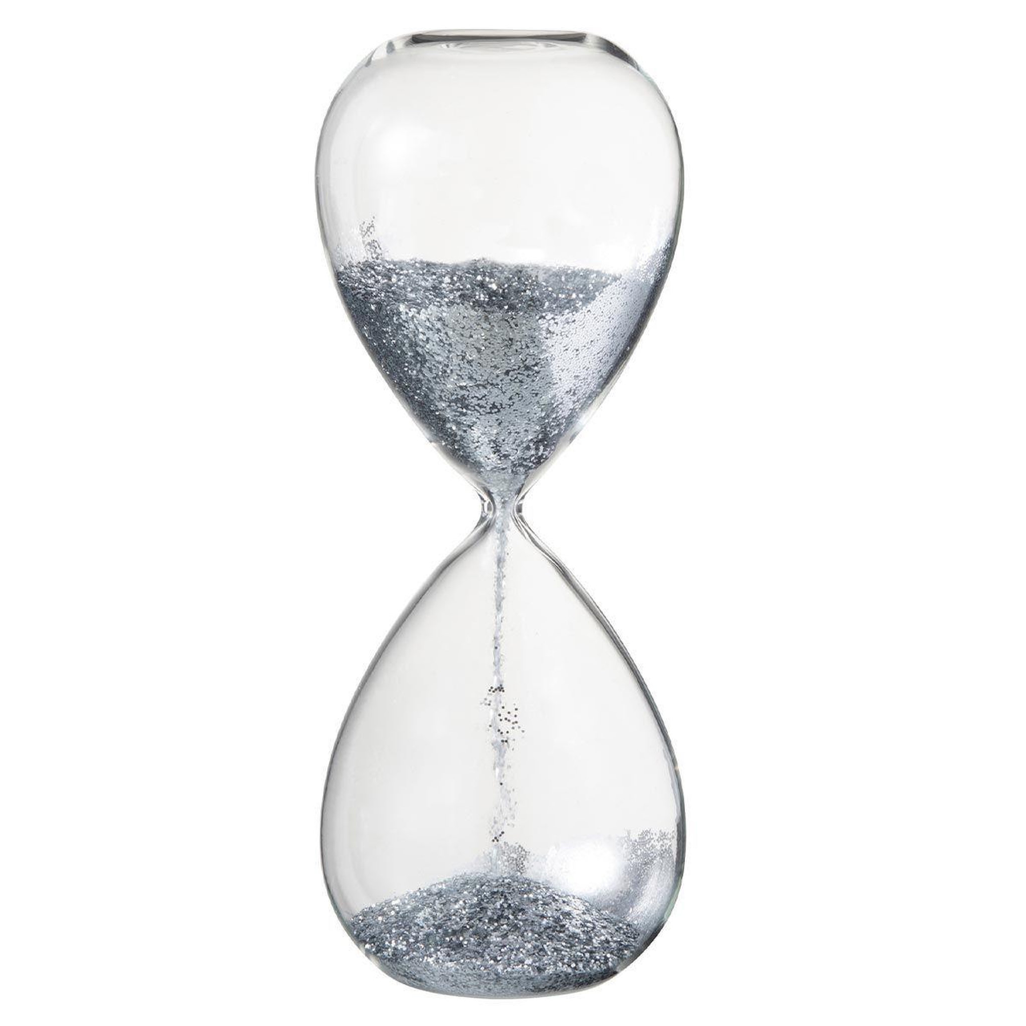 J-LINE Sablier déco  perles  25cm argent
