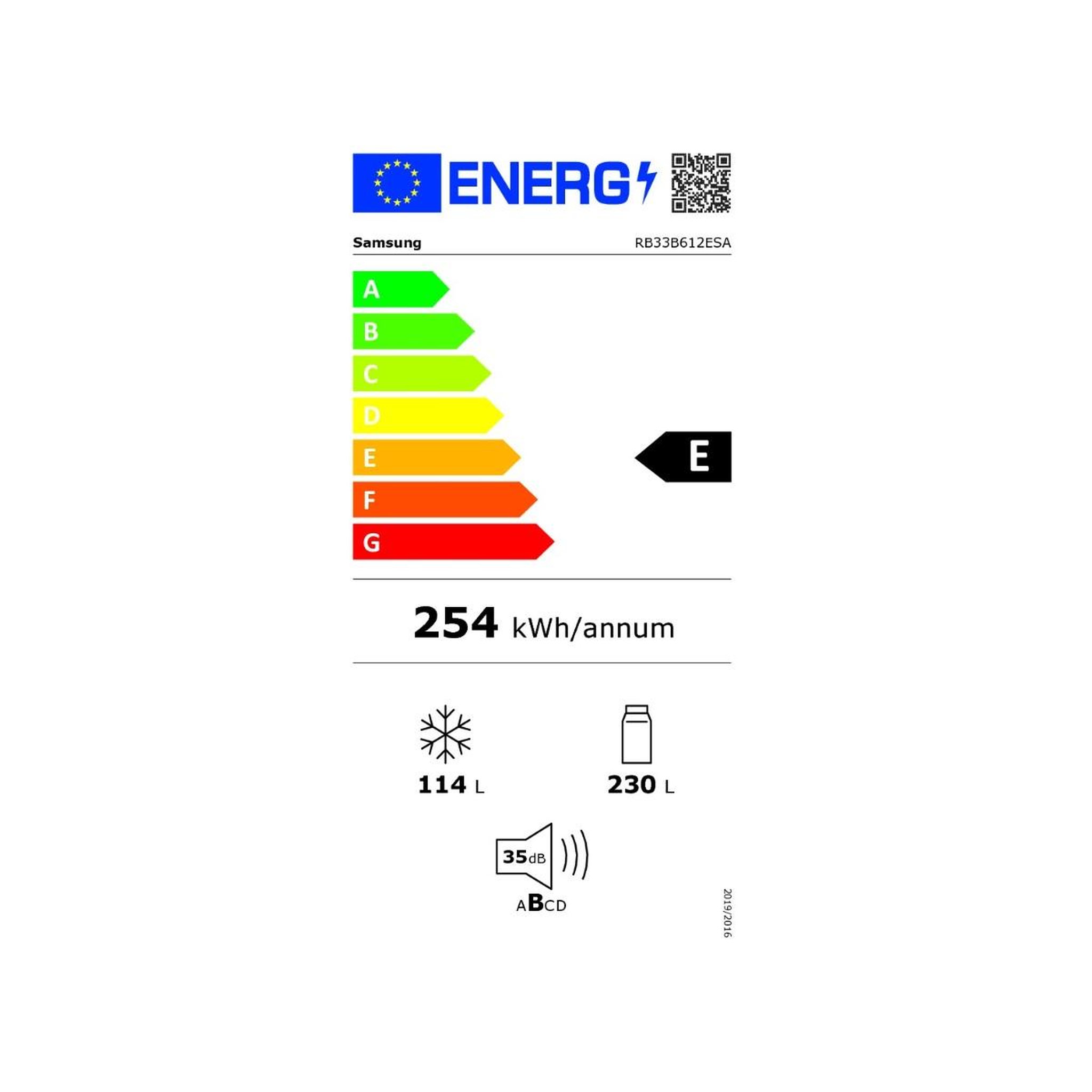 Voir la diapositive 2 : Samsung Réfrigérateur combiné 344l 60cm nofrost inox - rb33b612esa