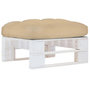 Voir la diapositive 1 : VIDAXL Pouf palette de jardin Bois de pin impregne de blanc
