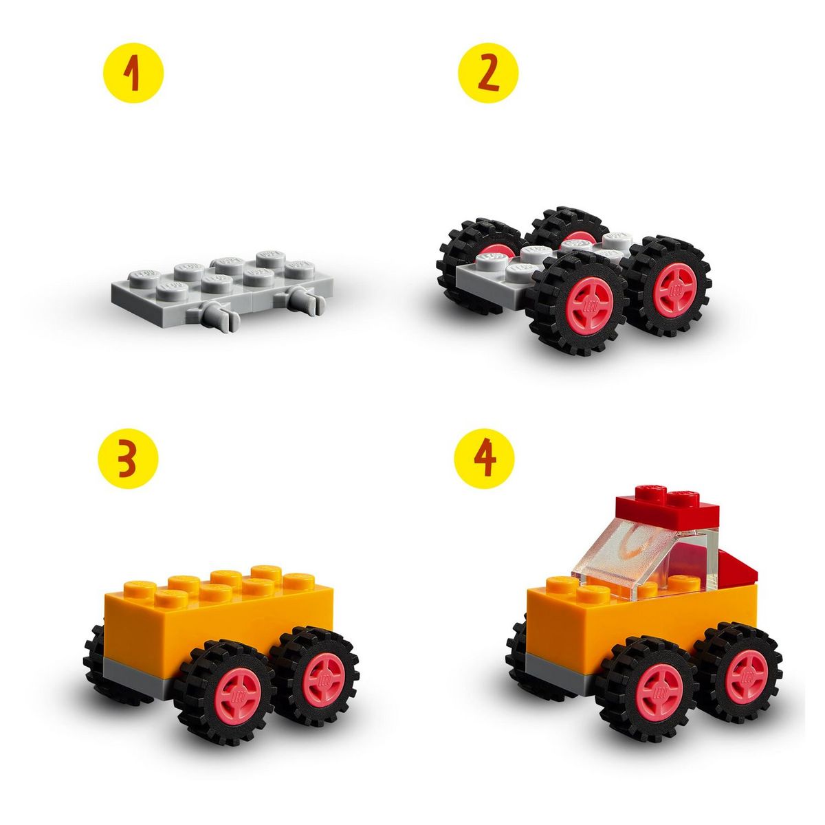 LEGO Classic 11014 Briques et Roues Jeu de Construction Enfants +4 ans, Voiture Jouet
