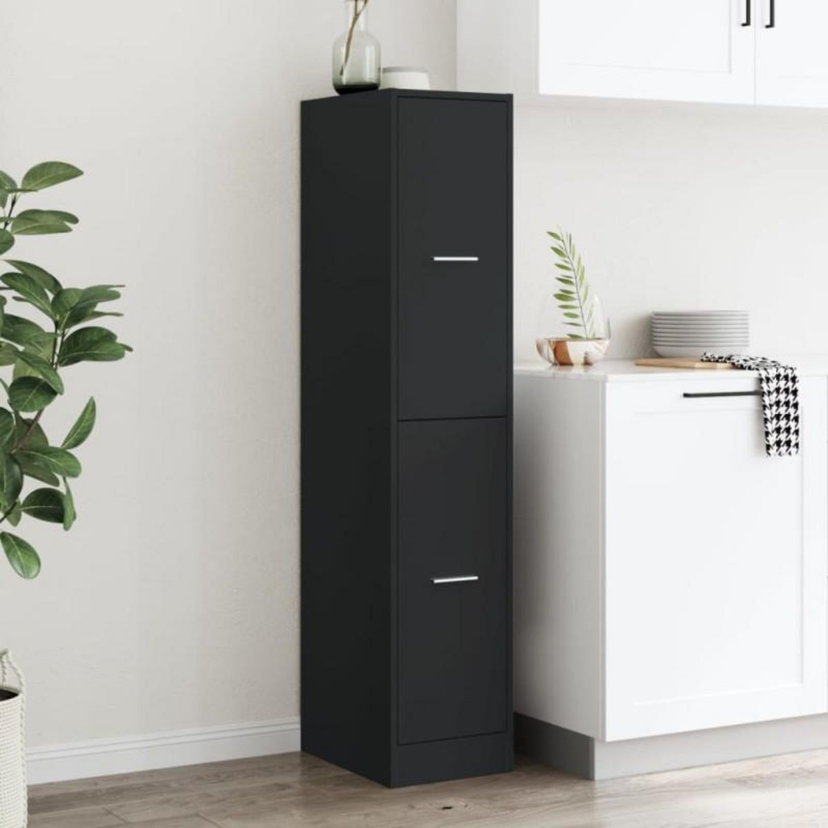 VIDAXL Armoire d apothicaire noir 30x41x144,5 cm bois d ingénierie