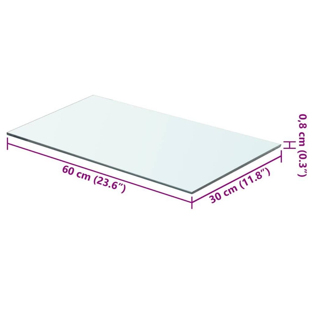 VIDAXL Panneau pour etagere Verre transparent 60 x 30 cm