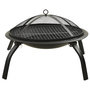 Voir la diapositive 5 : VIDAXL Foyer et barbecue avec tisonnier 2 en 1 56x56x49 cm Acier