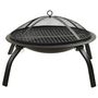 Voir la diapositive 5 : VIDAXL Foyer et barbecue avec tisonnier 2 en 1 56x56x49 cm Acier