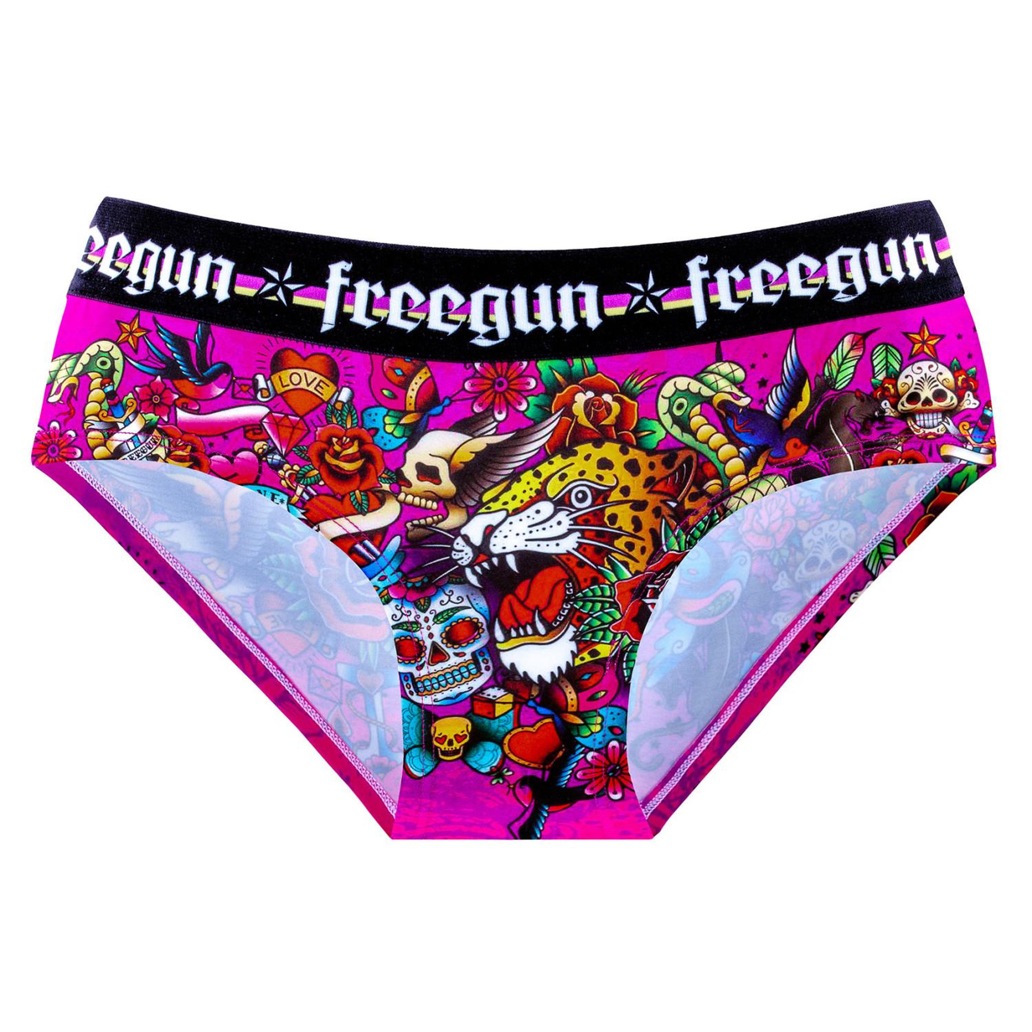Voir la diapositive 4 : FREEGUN Lot de 3 culottes fille Hardy Tatoo