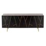 Voir la diapositive 2 : Paris Prix Buffet 4 Tiroirs & 2 Portes  Remina  150cm Noir & Or