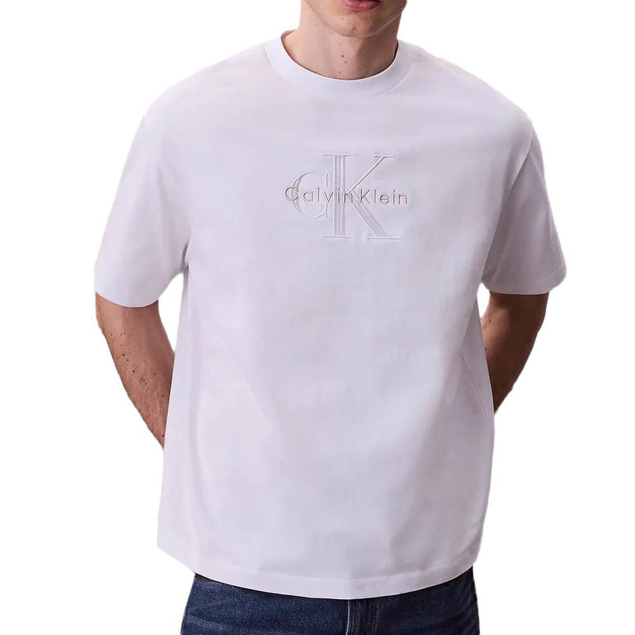 Voir la diapositive 1 : CALVIN KLEIN JEANS T-Shirt Blanc Homme Calvin Klein Jeans Monologo LV04RB295G