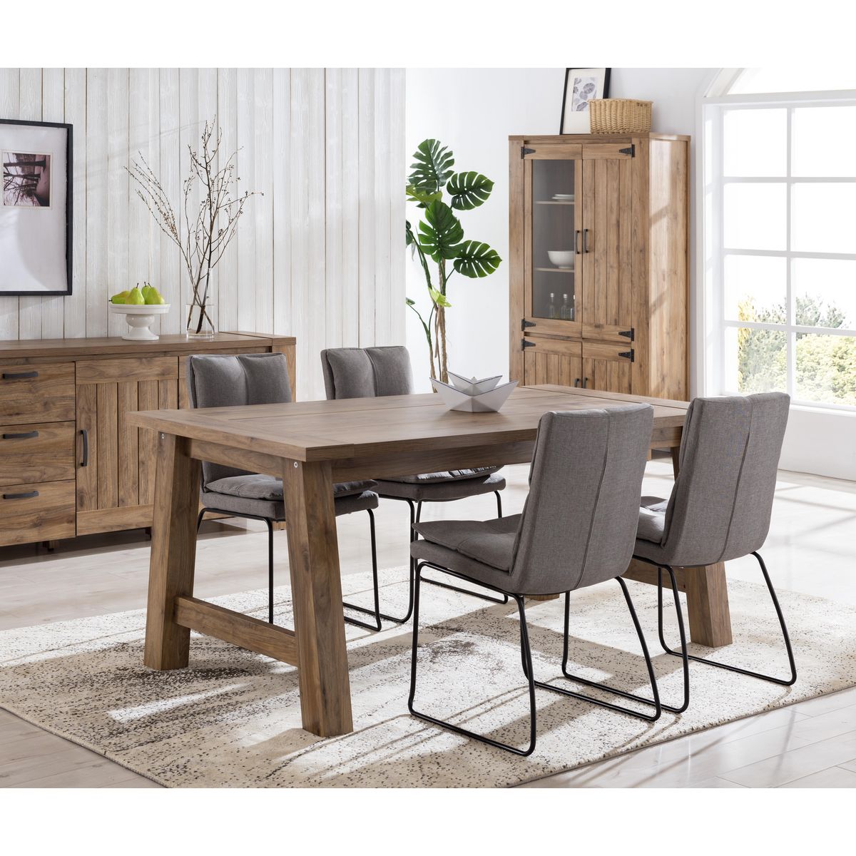 Buffet haut vitrine 4 portes L113cm LUCIEN