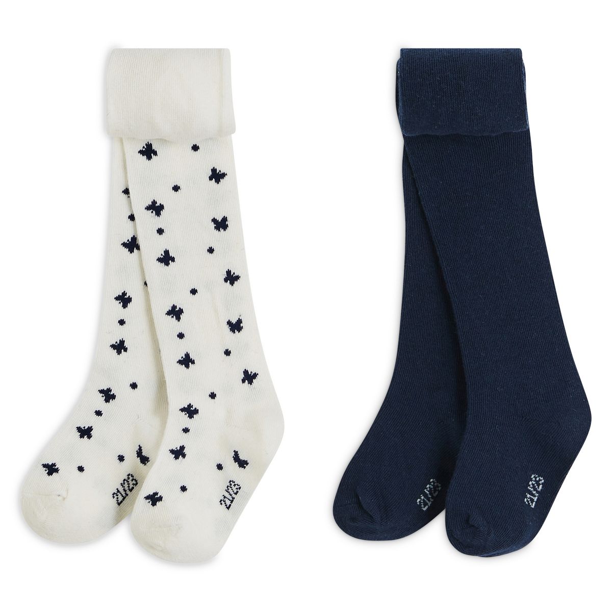 IN EXTENSO Lot de 2 paires de collants bébé fille