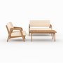 Voir la diapositive 6 : Rendez vous déco Salon de jardin 3 places en tissu beige clair et bois d'acacia-Siargao