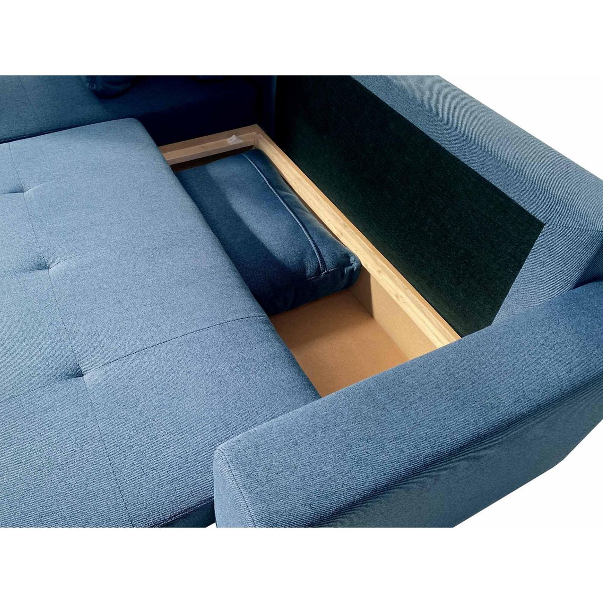 BEST MOBILIER Pilea - canapé d'angle réversible 4 places - convertible avec coffre - en tissu