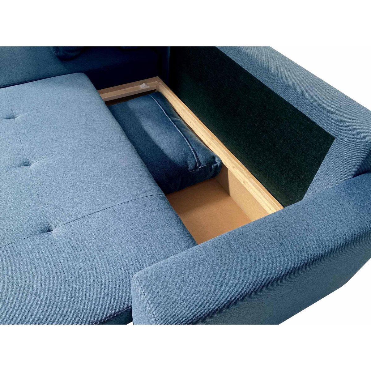 BEST MOBILIER Pilea - canapé d'angle réversible 4 places - convertible avec coffre - en tissu