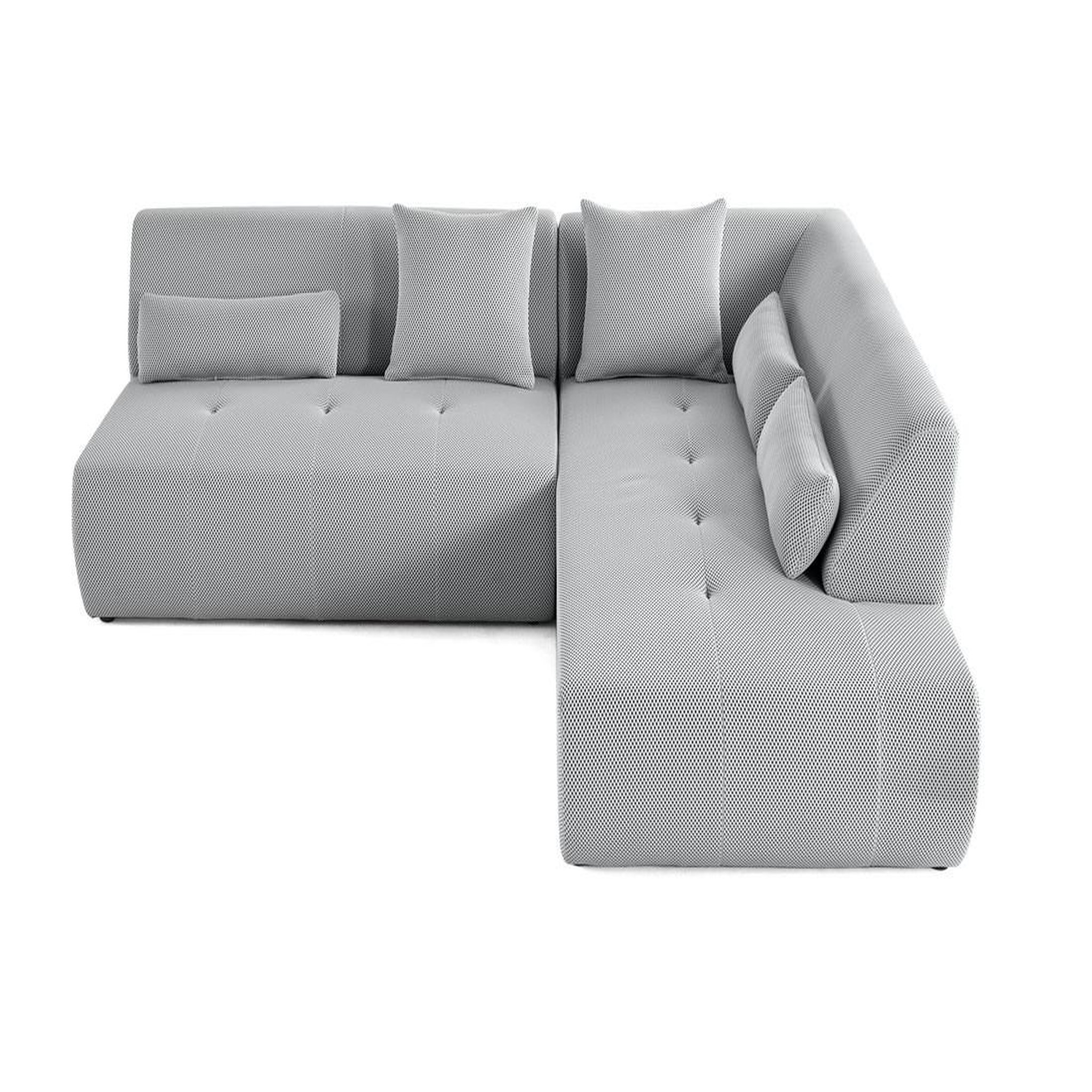 Voir la diapositive 6 : LISA DESIGN Onyx - canapé modulable d'angle droit 5 places - en tissu mailles 3d