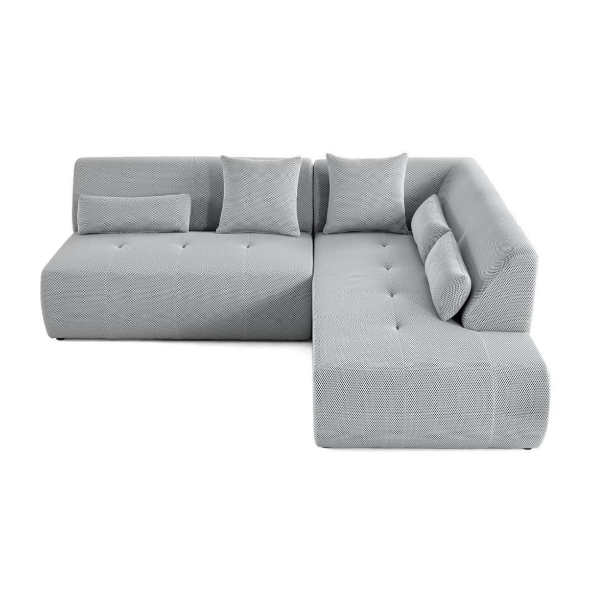 LISA DESIGN Onyx - canapé modulable d'angle droit 5 places - en tissu mailles 3d