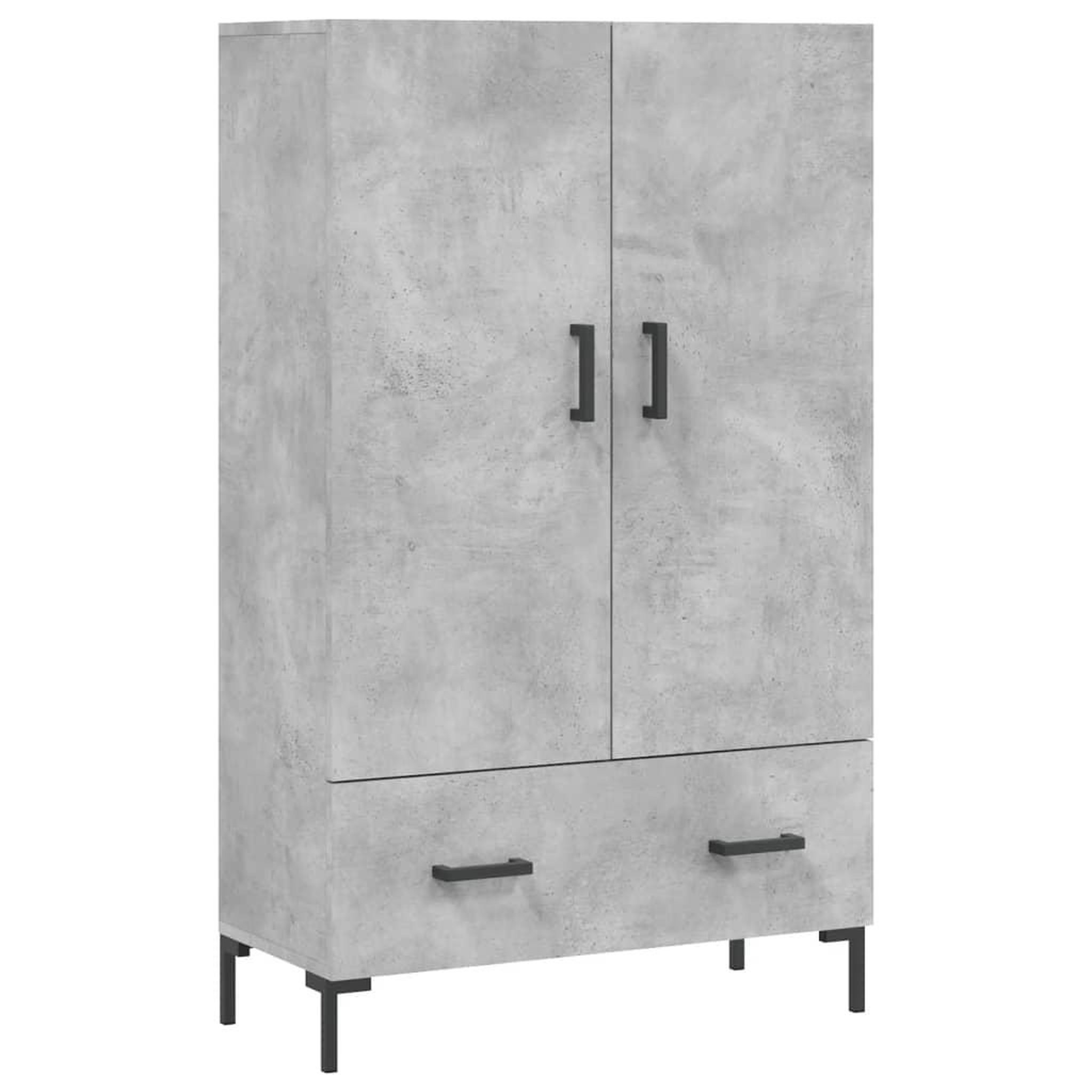 Voir la diapositive 2 : VIDAXL Buffet haut gris beton 69,5x31x115 cm bois d'ingenierie