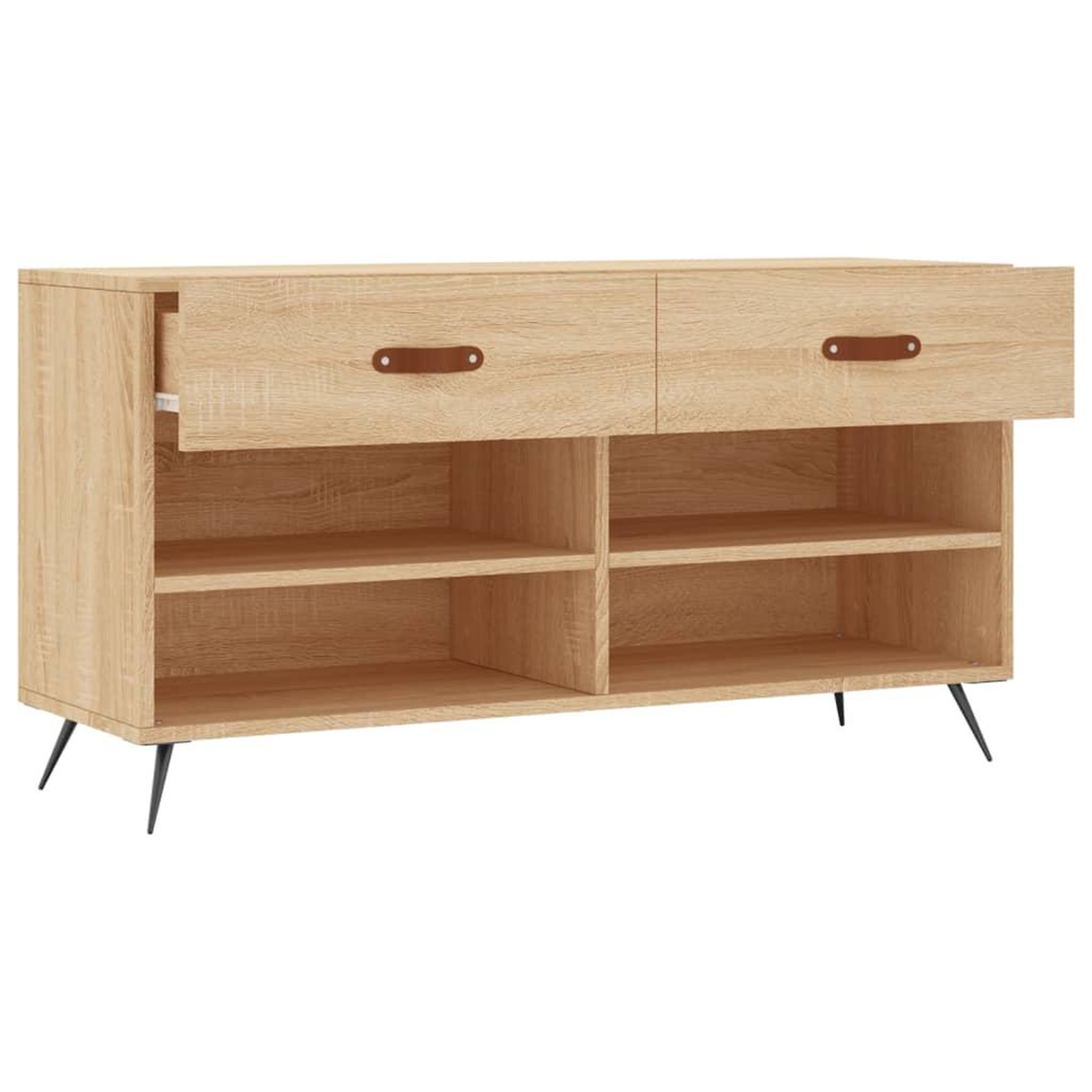 Voir la diapositive 5 : VIDAXL Banc a chaussures chene sonoma 102x35x55 cm bois d'ingenierie
