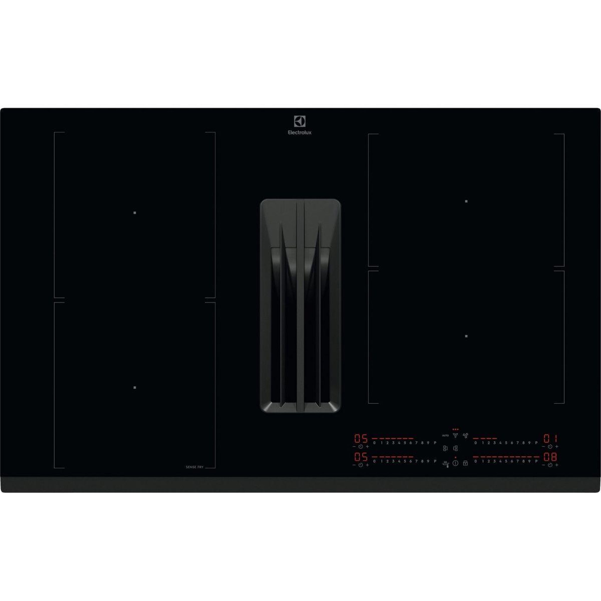 ELECTROLUX Plaque induction aspirante KCC84440 - Hotte centrale intégrée 80cm