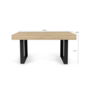 Voir la diapositive 6 : ID MARKET Table à manger extensible rectangle PHOENIX 4-8 personnes bois et noir 160-200 cm