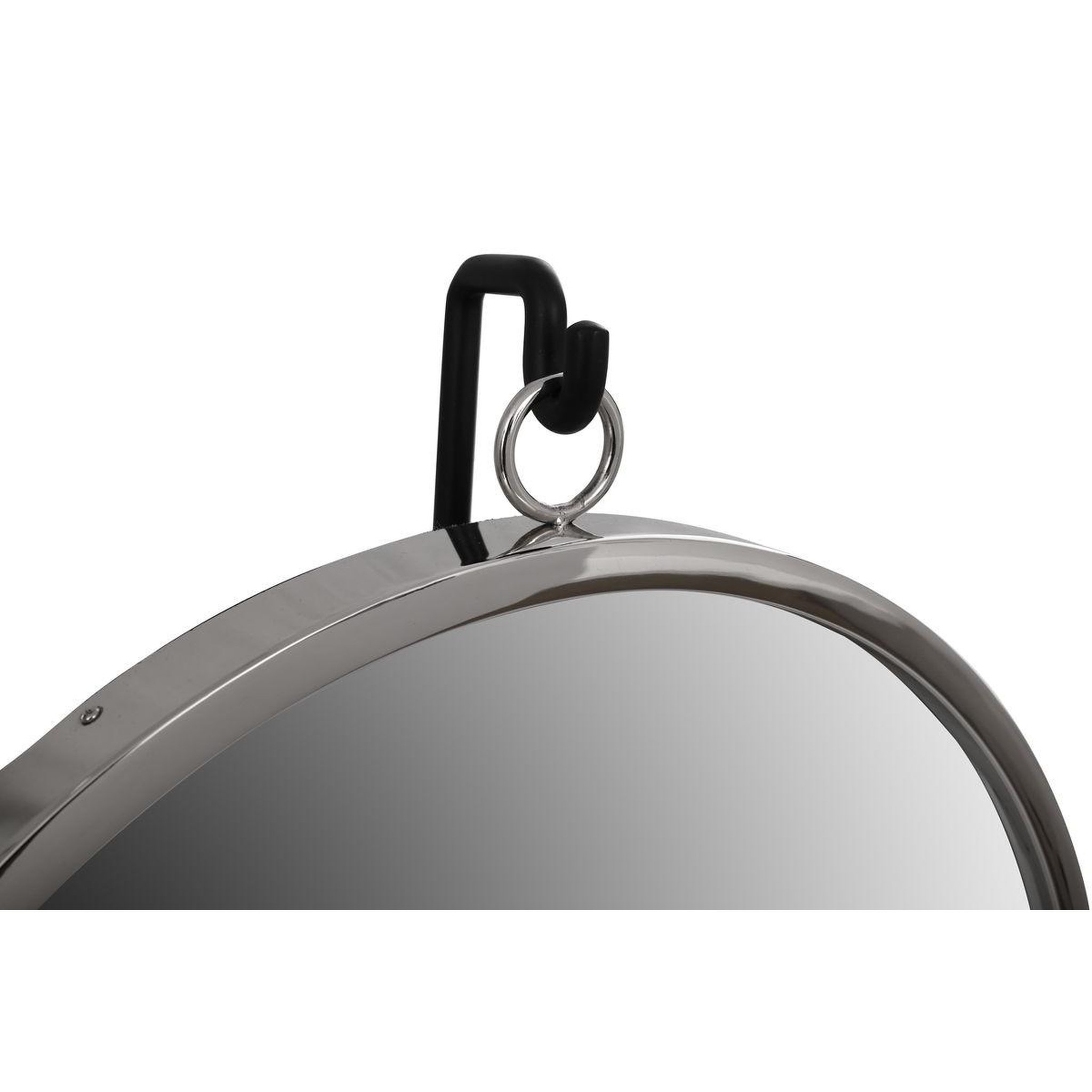 Voir la diapositive 2 : Paris Prix Miroir à poser rond  eleganca  75cm noir & argent