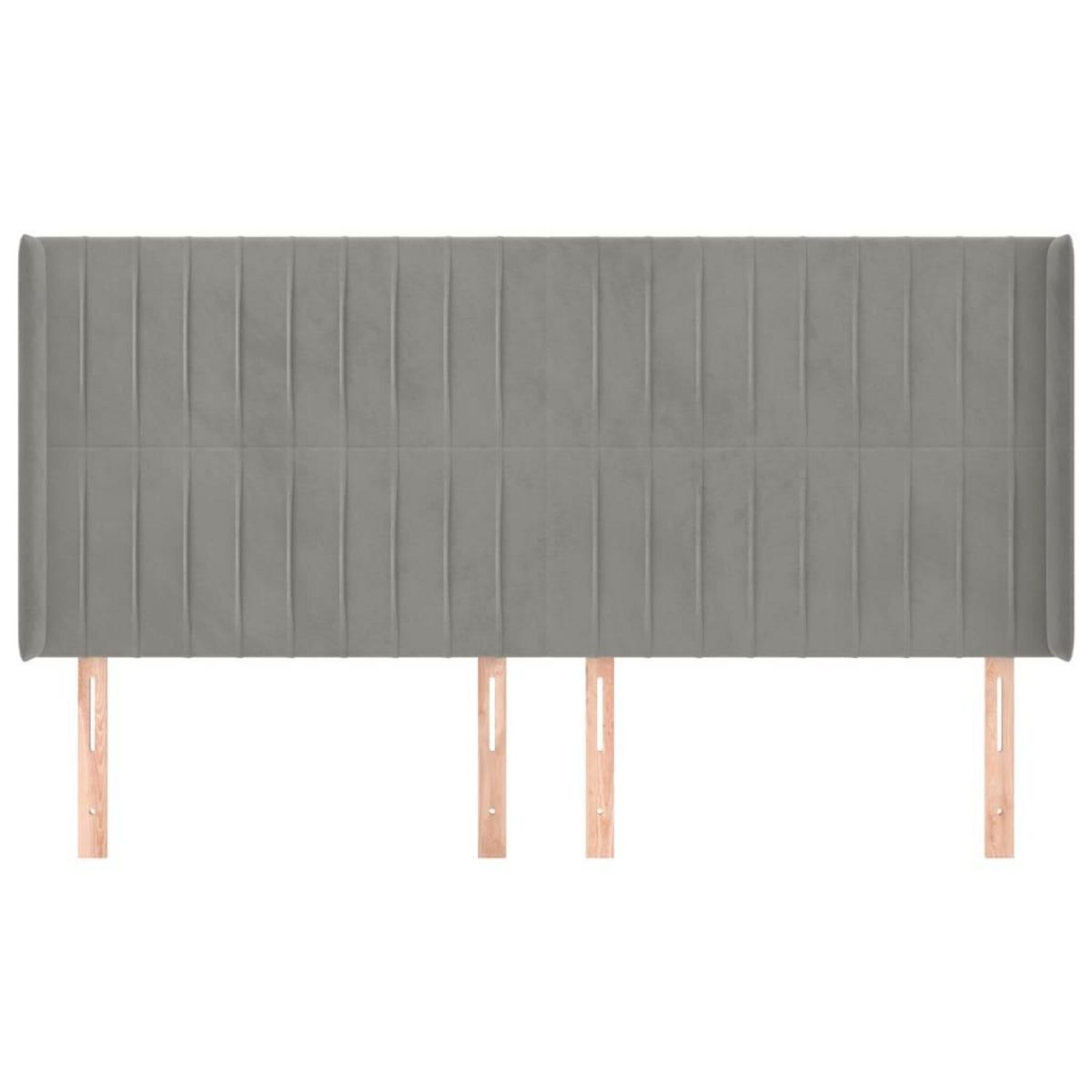 VIDAXL Tete de lit avec oreilles Gris clair 163x16x118/128 cm Velours