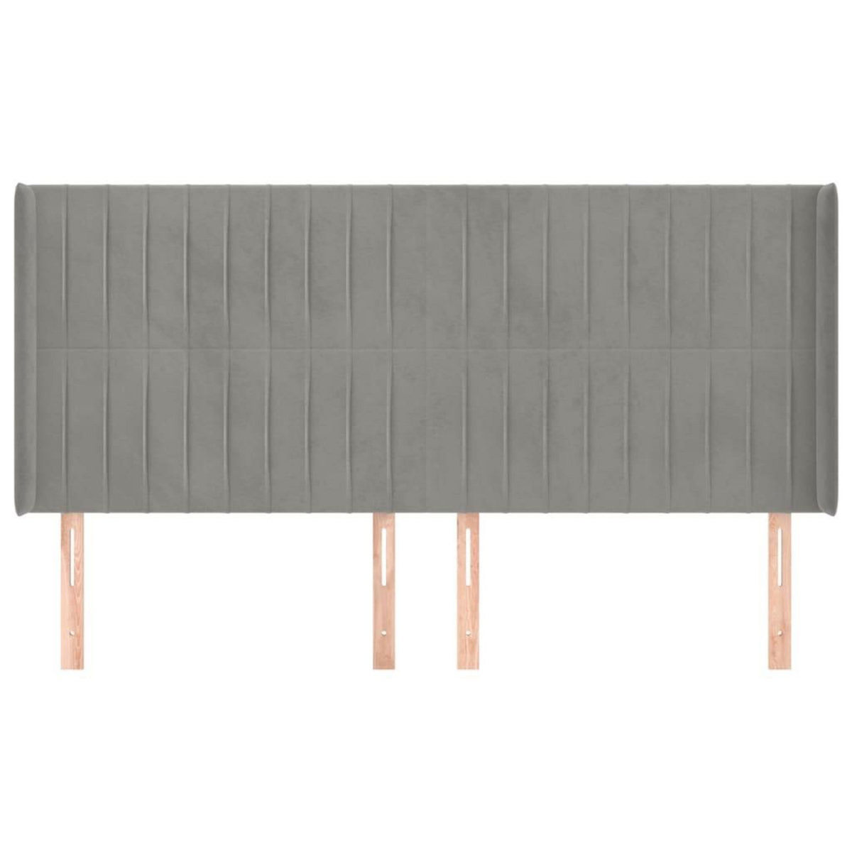 VIDAXL Tete de lit avec oreilles Gris clair 163x16x118/128 cm Velours