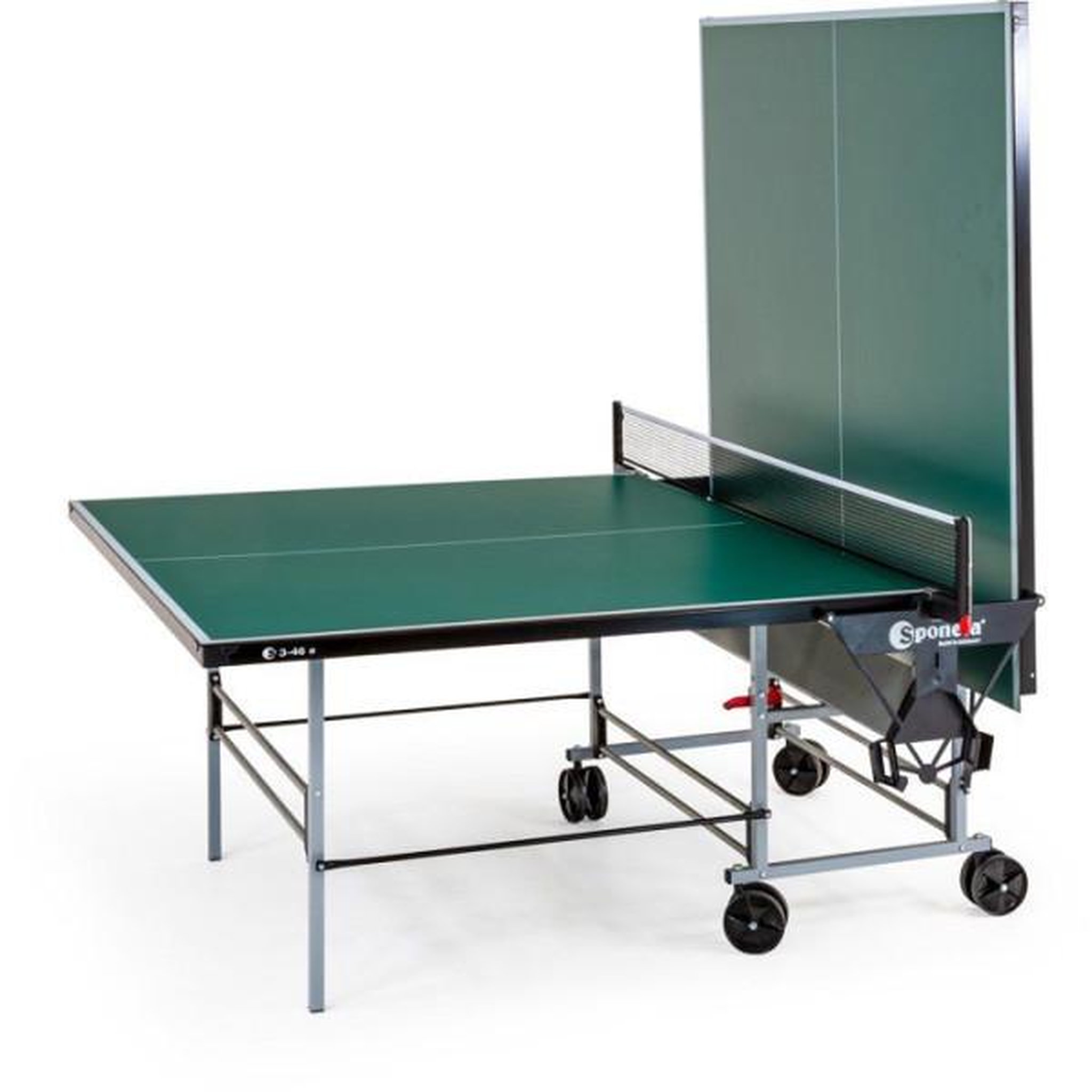 Voir la diapositive 2 : SP Table tennis de table - SPONETA - S3-46 e - Pliable - Usage extérieur - Filet + rangements + 4 roues doubles pivotantes - Gris/