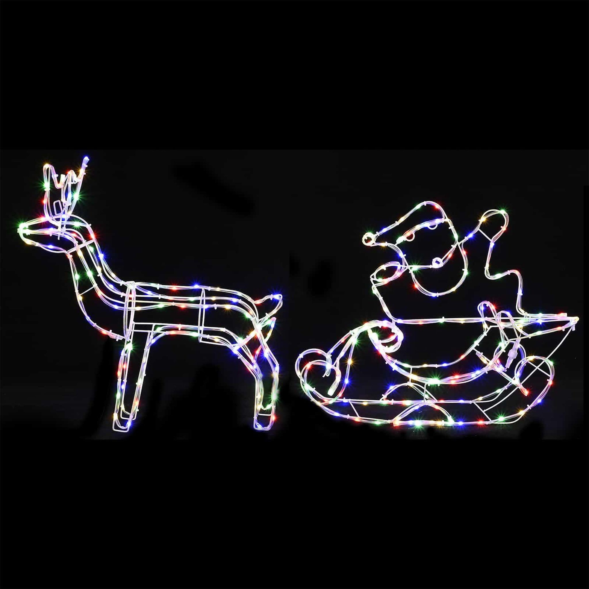 Voir la diapositive 5 : VIDAXL Decoration de Noël renne et traîneau LOVIISA 320 LED