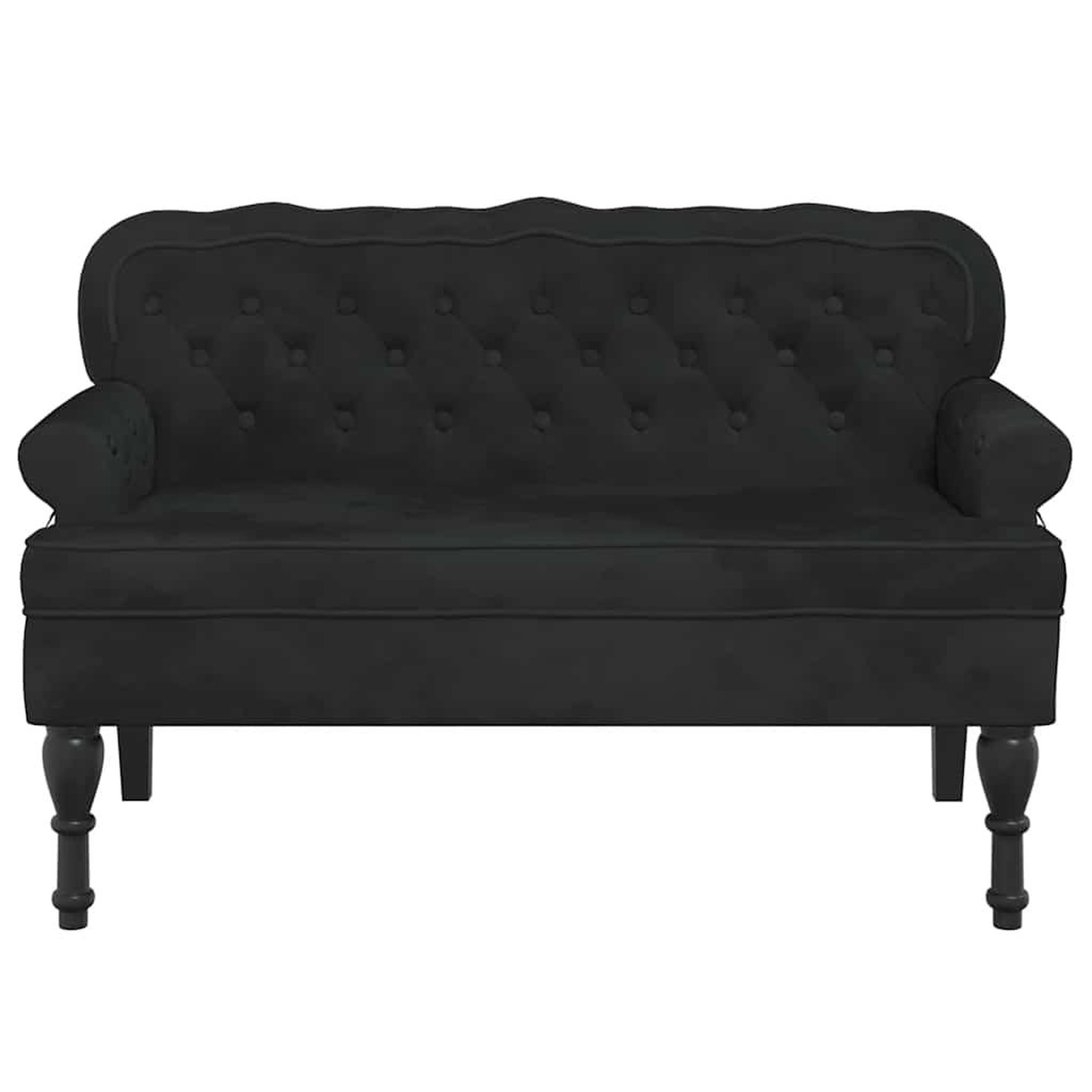 Voir la diapositive 4 : VIDAXL Banc avec dossier noir 119,5x64,5x75 cm velours