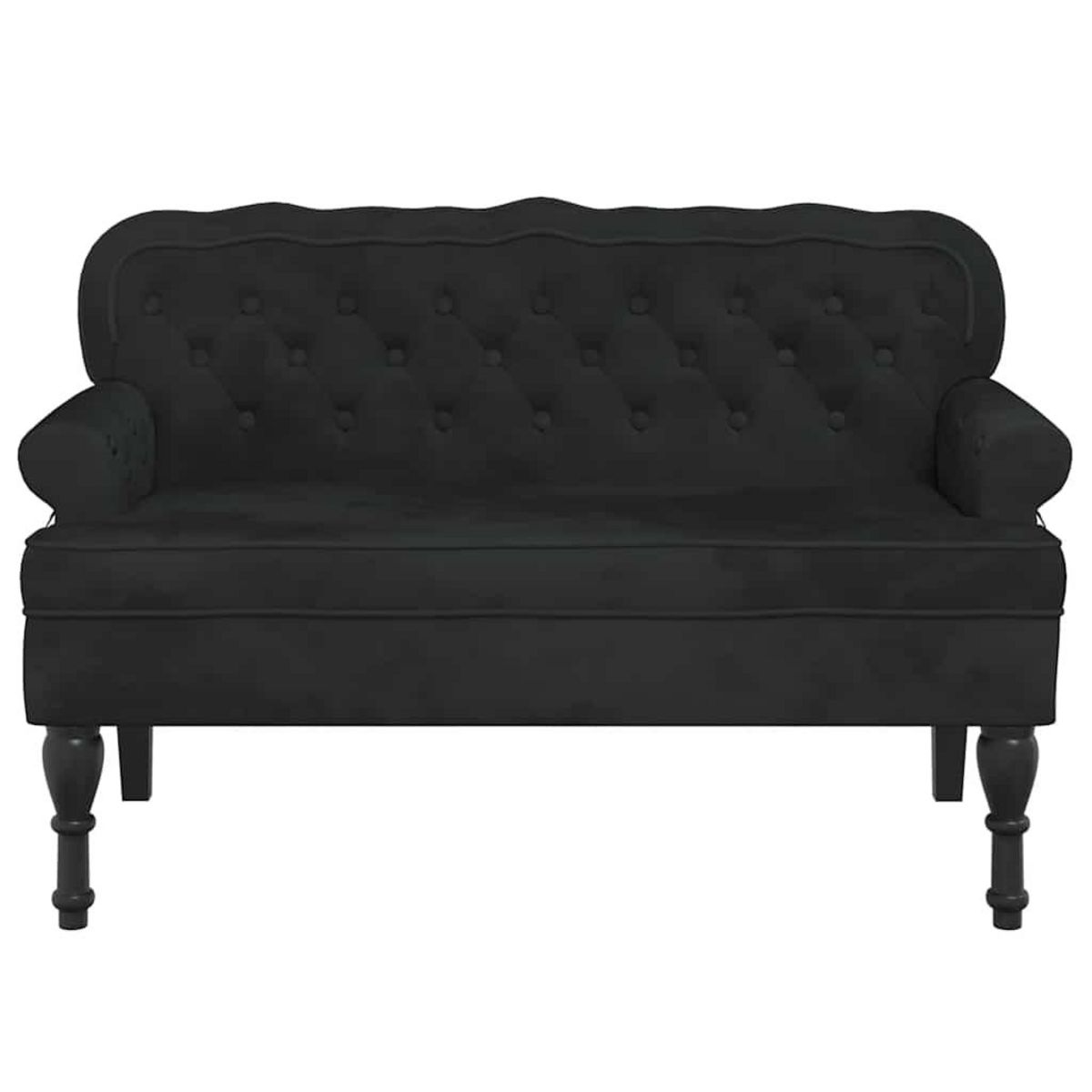 VIDAXL Banc avec dossier noir 119,5x64,5x75 cm velours