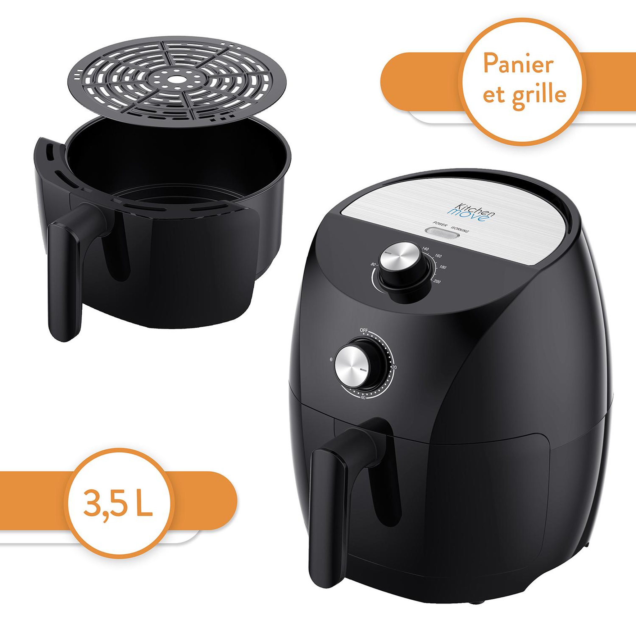 Voir la diapositive 5 : Kitchen move Friteuse sans huile 3.5l 1400w - bat-611