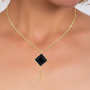 Voir la diapositive 2 : SC BOHEME Collier SC Bohème orné d'un onyx noir en acier inoxydable