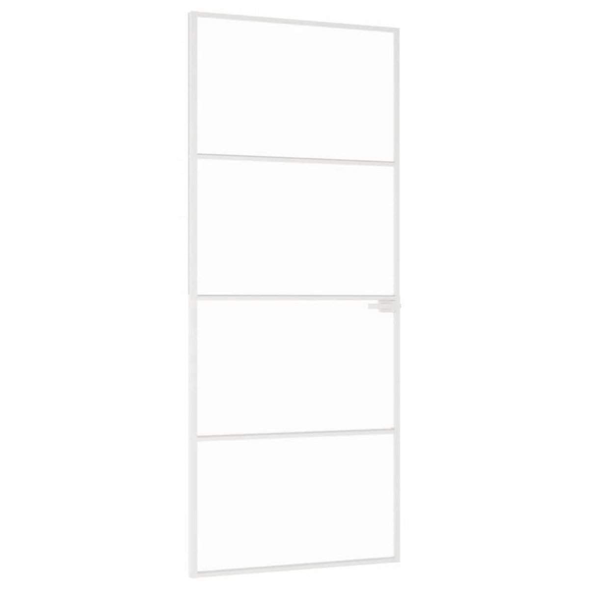 VIDAXL Porte d'interieur Blanc 83x201,5 cm Trempe verre aluminium fin