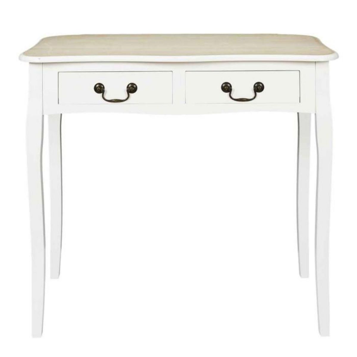 Paris Prix Bureau 2 Tiroirs en Bois  Victoria  90cm Blanc