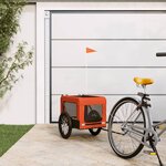 VIDAXL Remorque de velo pour animaux de compagnie orange et noir