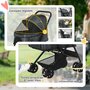 Voir la diapositive 6 : PAWHUT Poussette buggy pliable chien chat panier et sac de rangement attaches sécurité housse réglable poignée réglable acier Oxford gris